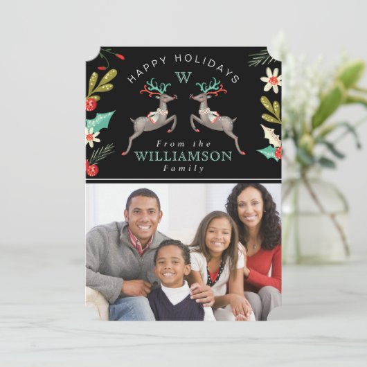 rendiervederende veulen | Vakantieknopkaart Feestdagenkaart (Staand voorkant)