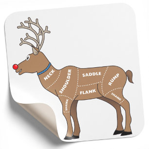 rendiervlees voor kerstmis vierkante sticker