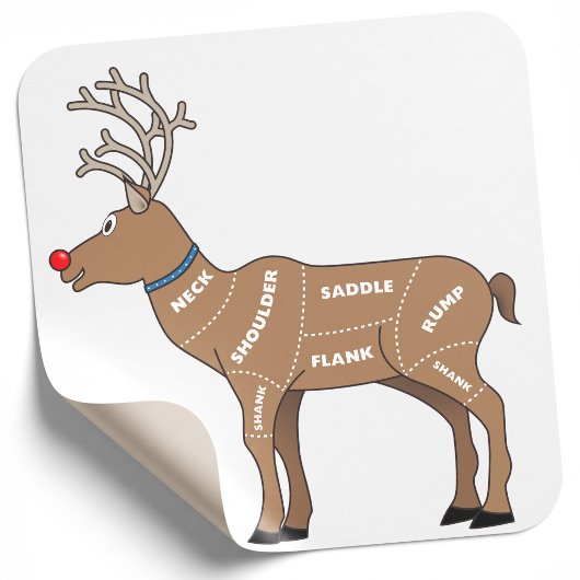 rendiervlees voor kerstmis vierkante sticker