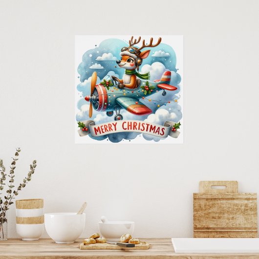 rendiervliegend Poster (Keuken)