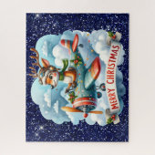 rendiervliegende vliegtuigpuzzel legpuzzel (Verticaal)