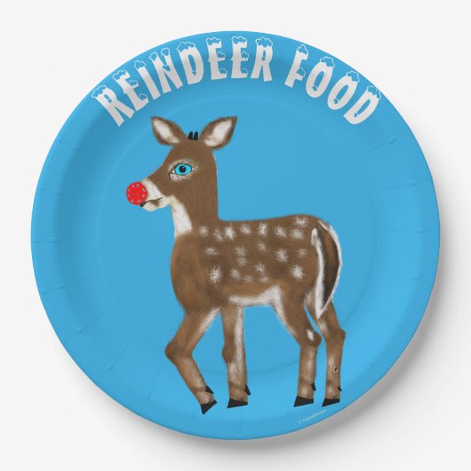 Rendiervoer Blauwogig rendier Papieren Bordje (Voorkant)