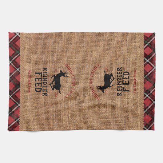 rendiervoer - Personaliseren Theedoek (Horizontaal)