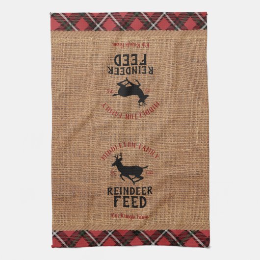 rendiervoer - Personaliseren Theedoek (Verticaal)