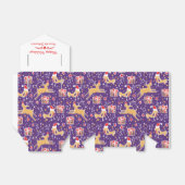 Rendiervogel paarse rode kerstgeschenkdoos bedankdoosjes (Uitgevouwen)