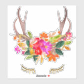 rendierwimpers Herfst Bloemen Herten Antlers Sticker (Vel)