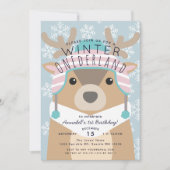 Rendierwinter Onederland kinderen Birthday Invitat Kaart (Voorkant)
