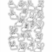 Rendierwinterlijn Feestdagen tekent teken Sticker (Voorkant)