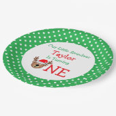 rendierziekte 1ste verjaardag papieren bordje (Gekanteld)