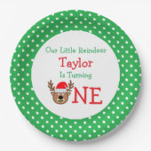 rendierziekte 1ste verjaardag papieren bordje (Voorkant)