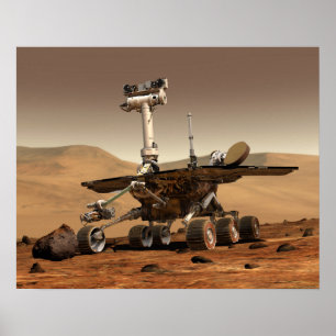 Renditie van Mars Rover door kunstenaar Poster