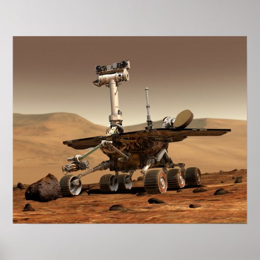 Renditie van Mars Rover door kunstenaar Poster (Voorkant)