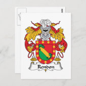 Rendon Family Crest Briefkaart (Voorkant / Achterkant)