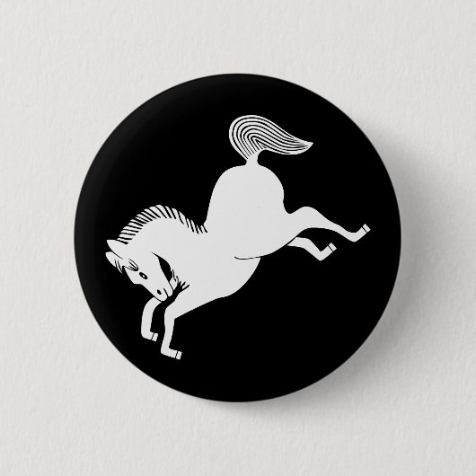 Rendpaard Ronde Button 5,7 Cm (Voorkant)