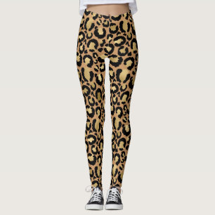 Rendy bladluipdruk met goudfolie leggings
