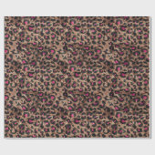 Rendy en glanzend glitter roze lepard print cadeaupapier (Vlak)
