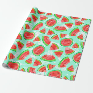 Rendy fruitpatroon. Artistieke watermeloen Cadeaupapier