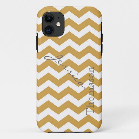 Rendy gele chevron zigzag patroon; Case-Mate iPhone case (Achterkant)