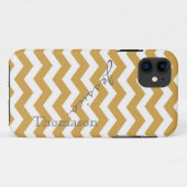 Rendy gele chevron zigzag patroon; Case-Mate iPhone case (Achterkant (horizontaal))