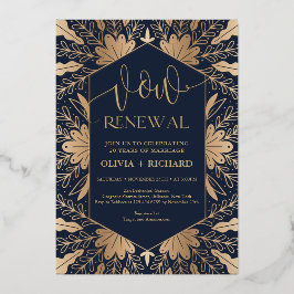 Rendy marine en echte gouden folie gelasten vernie uitnodiging