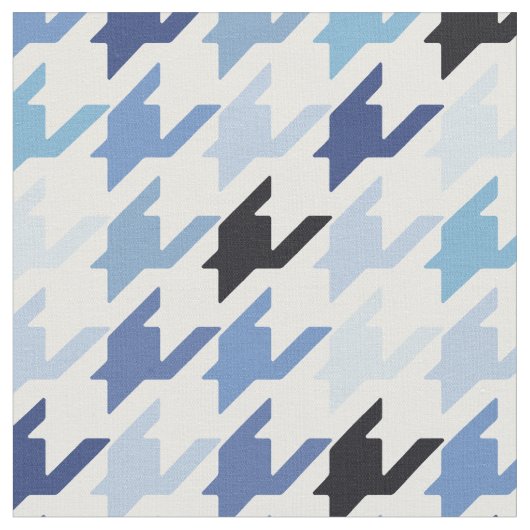 Rendy mode blauw en wit houndstooth patroon stof (Close Up)