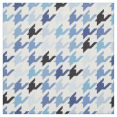 Rendy mode blauw en wit houndstooth patroon stof (Swatch)
