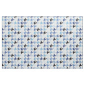 Rendy mode blauw en wit houndstooth patroon stof (Fat Quarter)
