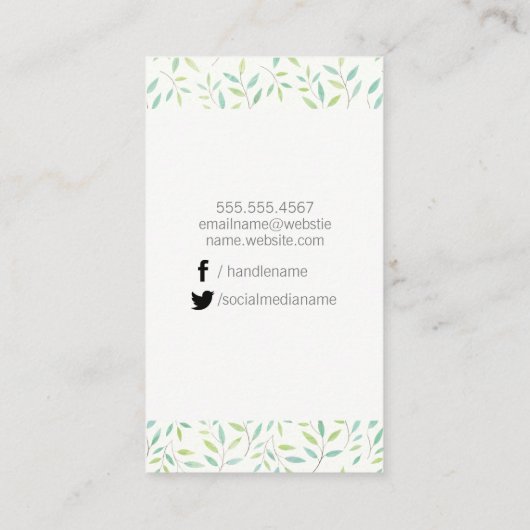 Rendy Monogram / Bladeren en Bijkantoren Visitekaartje (Achterkant)