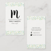 Rendy Monogram / Bladeren en Bijkantoren Visitekaartje (Voorkant / Achterkant)