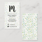 Rendy Monogram / Bladeren en Bijkantoren Visitekaartje (Voorkant / Achterkant)