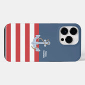 rendy nautical Anchor Monogram met stremmelvaar iPhone Hoesje (Achterkant horizontaal)