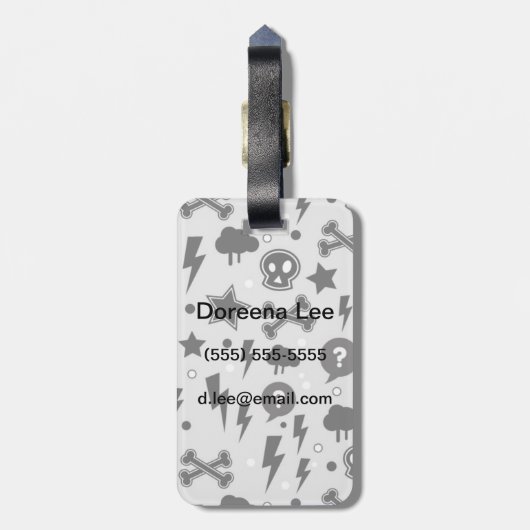 Rendy patroon bagagelabel (Achterkant verticaal)