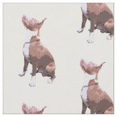 Rendy patroon bruine en witte pit bull hond stof (Close Up)