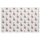 Rendy patroon bruine en witte pit bull hond stof (Fat Quarter)