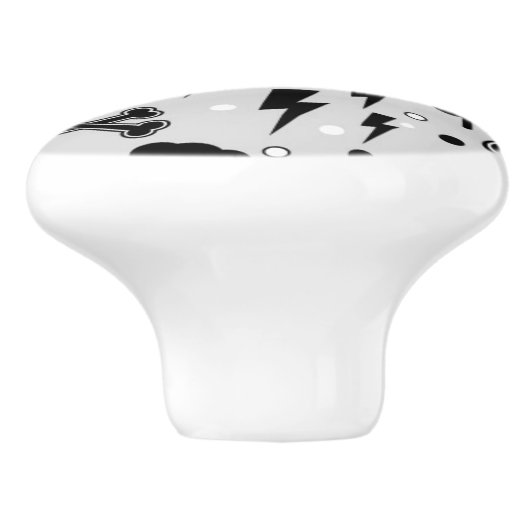 Rendy patroon keramische knop (Zijkant)