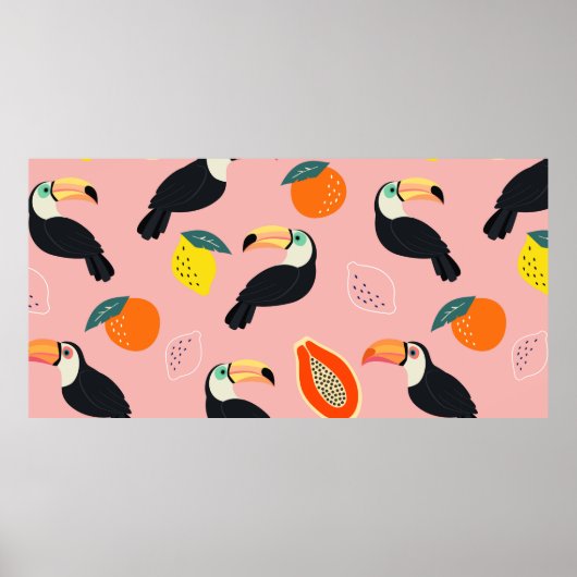 Rendy patroon met abstract tropisch oerwoud poster (Voorkant)