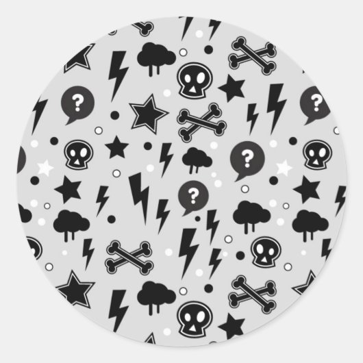 Rendy patroon ronde sticker (Voorkant)