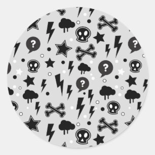 Rendy patroon ronde sticker