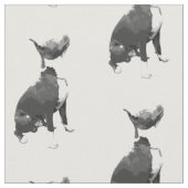 Rendy patroon zwarte en witte pit Bull hond Stof (Close Up)