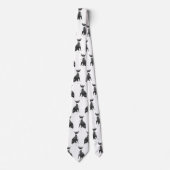 Rendy patroon zwarte en witte pit Bull hond Stropdas (Voorkant)