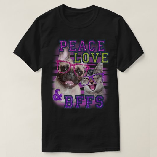 Rendy Peace Love and BFFS Cats and Dogs T-shirt (Design voorkant)