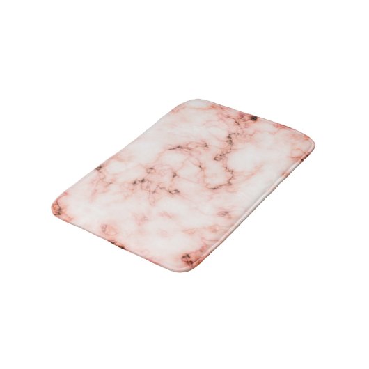 Rendy roze en witte marmer textuur badmat (Gekanteld)