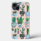 Rendy roze planten Cactus patroon Case-Mate iPhone Case (Achterkant)