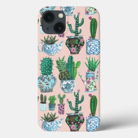 Rendy roze planten Cactus patroon Case-Mate iPhone Case (Achterkant)