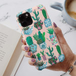 Rendy roze planten Cactus patroon Case-Mate iPhone Case<br><div class="desc">Trendy hand geschilderd roze planten Cactus patroon</div>