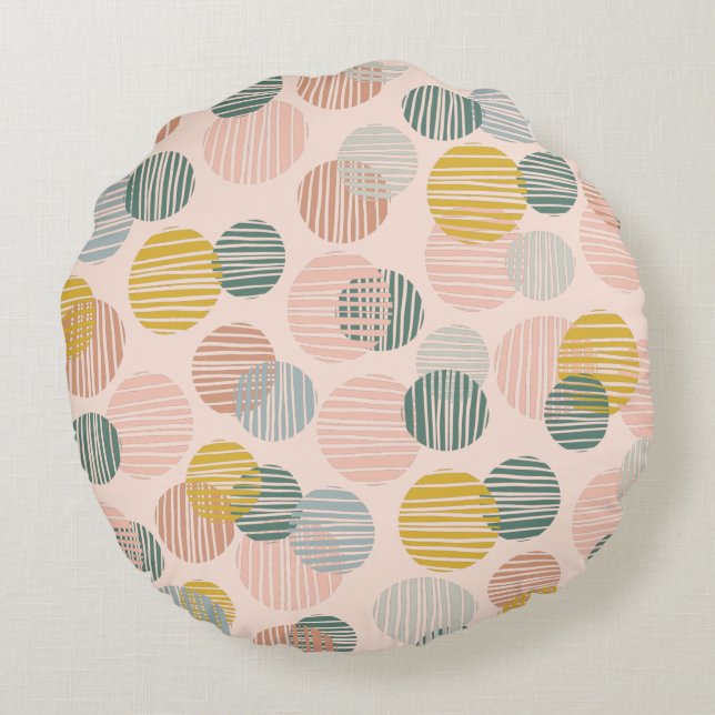 Rendy stippen patroon inpakken papier rond kussen (Achterkant)