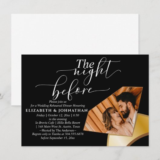 Rendy the Naight before Rehearsal Dinner Kaart (Voorkant / Achterkant)