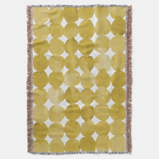 Rendy waterverf gele stippen patroon deken (Voorkant Verticaal)