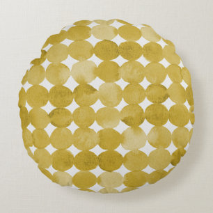 Rendy waterverf gele stippen patroon rond kussen
