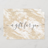 Rendy white marble gold glitter gift certificate (Voorkant / Achterkant)